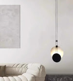 Modern Round Black Alabaster Pendant Lamp — image 9