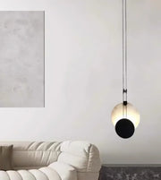 Modern Round Black Alabaster Pendant Lamp — image 9