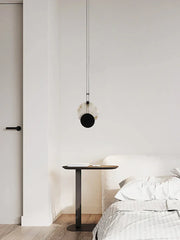 Modern Round Black Alabaster Pendant Lamp — image 8