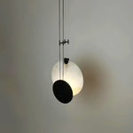 Modern Round Black Alabaster Pendant Lamp — image 13