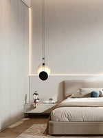 Modern Round Black Alabaster Pendant Lamp — image 4