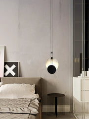 Modern Round Black Alabaster Pendant Lamp — image 3