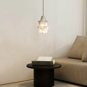 Modern Stacked Conical Alabaster Pendant Light — image 2