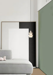 Modern Stacked Conical Alabaster Pendant Light — image 4