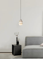 Modern Stacked Conical Alabaster Pendant Light — image 3