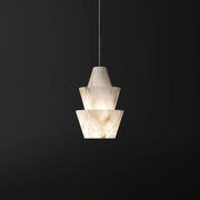 Modern Stacked Conical Alabaster Pendant Light — image 13