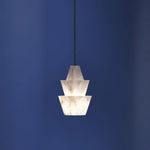 Modern Stacked Conical Alabaster Pendant Light — image 11
