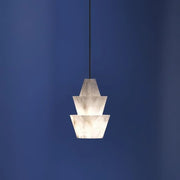 Modern Stacked Conical Alabaster Pendant Light — image 11