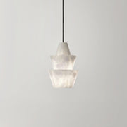 Modern Stacked Conical Alabaster Pendant Light — image 12