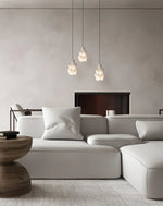 Modern Stacked Conical Alabaster Pendant Light — image 6