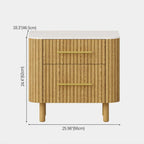 Nova Fluted Solid Oak Nightstand For Bedroom