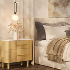 Nova Fluted Solid Oak Nightstand For Bedroom