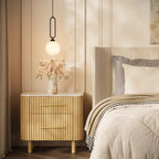 Nova Fluted Solid Oak Nightstand For Bedroom