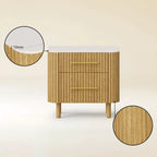 Nova Fluted Solid Oak Nightstand For Bedroom