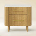 Nova Fluted Solid Oak Nightstand For Bedroom