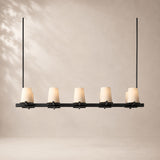 Paurenne Fabric Shade Linear Chandelier 49