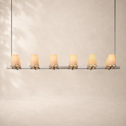 Paurenne Fabric Shade Linear Chandelier 60
