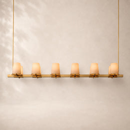 Paurenne Fabric Shade Linear Chandelier 60