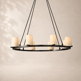 Paurenne Fabric Shade Round Chandelier 36