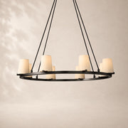 Paurenne Fabric Shade Round Chandelier 36