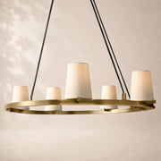 Paurenne Fabric Shade Round Chandelier 36