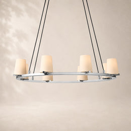 Paurenne Fabric Shade Round Chandelier 36
