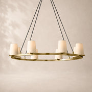 Paurenne Fabric Shade Round Chandelier 36
