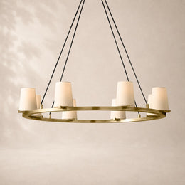Paurenne Fabric Shade Round Chandelier 36