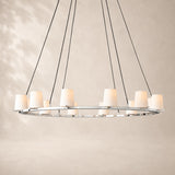 Paurenne Fabric Shade Round Chandelier 48