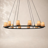 Paurenne Fabric Shade Round Chandelier 48
