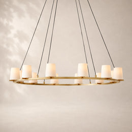 Paurenne Fabric Shade Round Chandelier 48