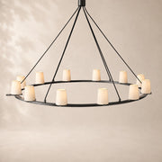 Paurenne Fabric Shade Round Chandelier 60
