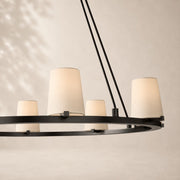 Paurenne Fabric Shade Round Chandelier 60