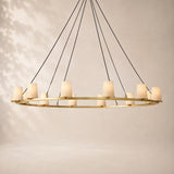 Paurenne Fabric Shade Round Chandelier 60