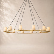 Paurenne Fabric Shade Round Chandelier 60