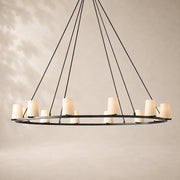 Paurenne Fabric Shade Round Chandelier 60