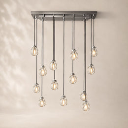 Perlina Glass Rectangular Chandelier 36