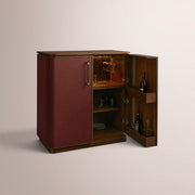 Brevan Bar Cabinet — WALNUT & RED