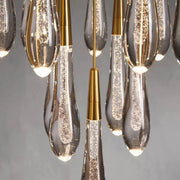 Raindrop Glass Round Solitaire Chandelier -kimoylights
