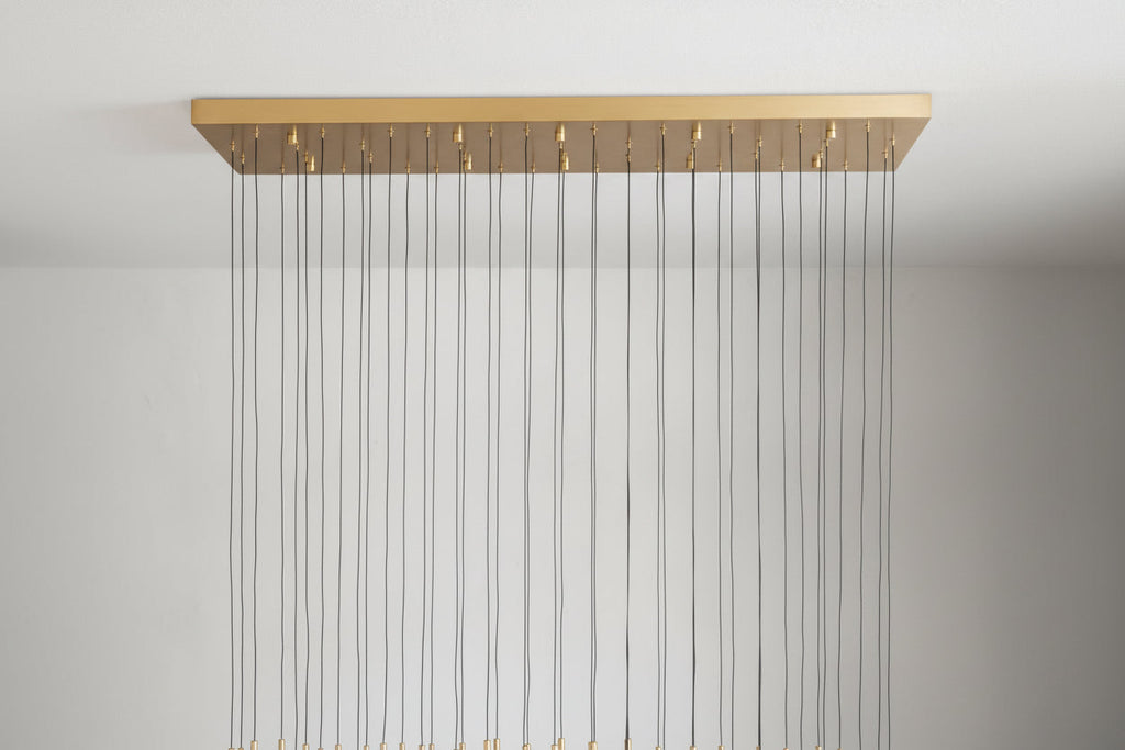 Raindrop Glass Solitaire Linear Chandelier -kimoylights