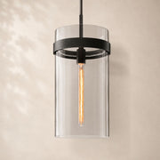 Viremont Modern Clear Glass Rod Pendant Light 10”D