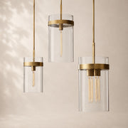 Viremont Modern Clear Glass Rod Pendant Light 10”D