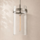 Viremont Modern Clear Glass Rod Pendant Light 10”D