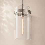 Viremont Modern Clear Glass Rod Pendant Light 10”D