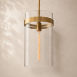 Viremont Modern Clear Glass Rod Pendant Light 10”D