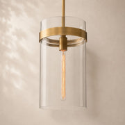 Viremont Modern Clear Glass Rod Pendant Light 10”D
