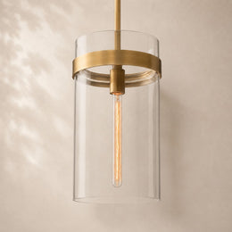 Viremont Modern Clear Glass Rod Pendant Light 10”D