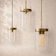 Viremont Modern Clear Glass Rod Pendant Light 12”D