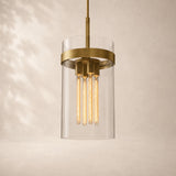 Viremont Modern Clear Glass Rod Pendant Light 12”D