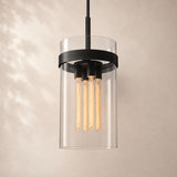Viremont Modern Clear Glass Rod Pendant Light 12”D